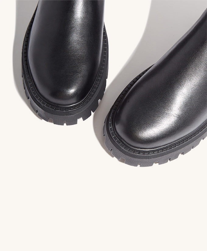 Flint Knee High Combat Boot - Boots Long | Womens Shoes - Mi Piaci