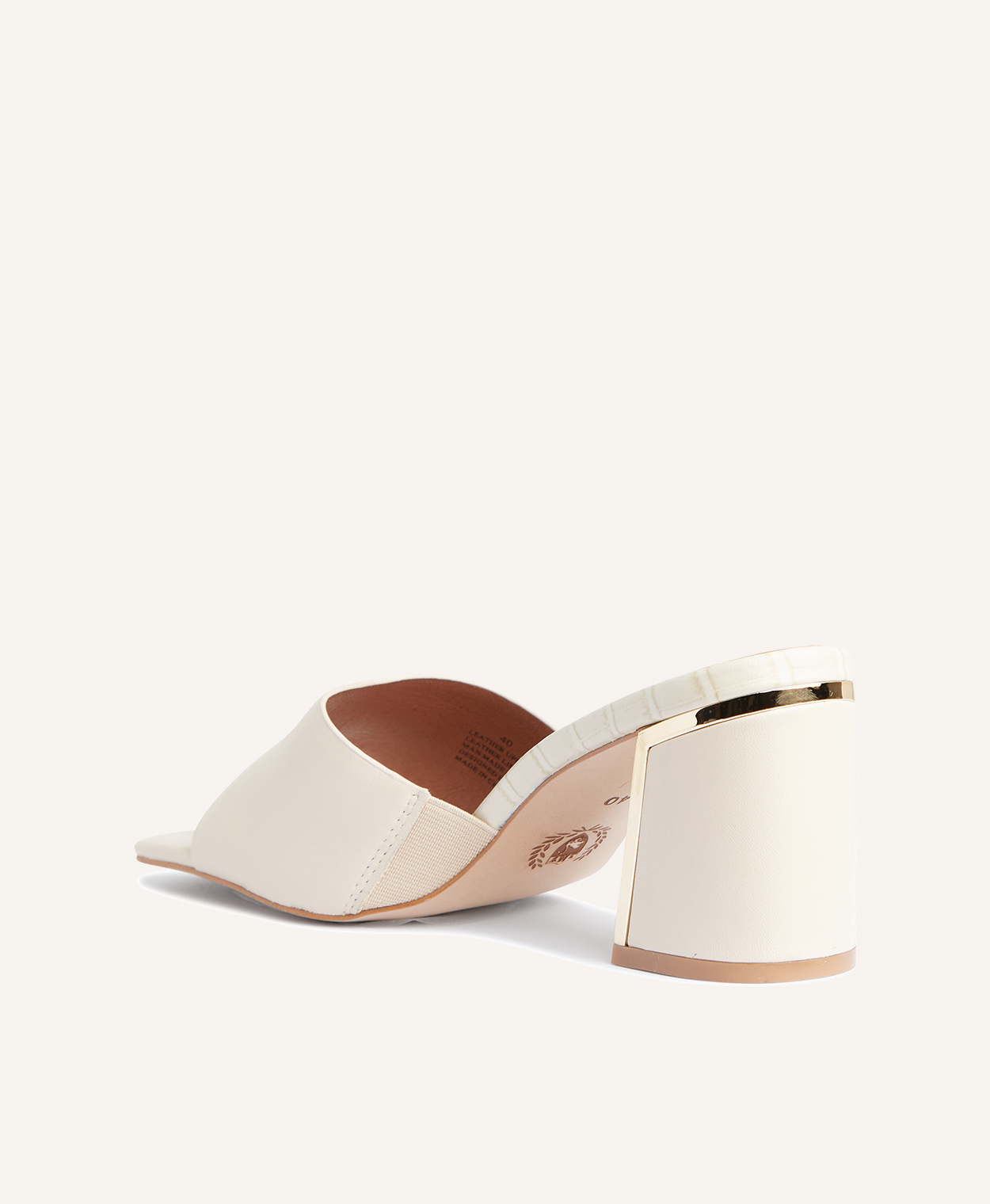 Cream leather mules store