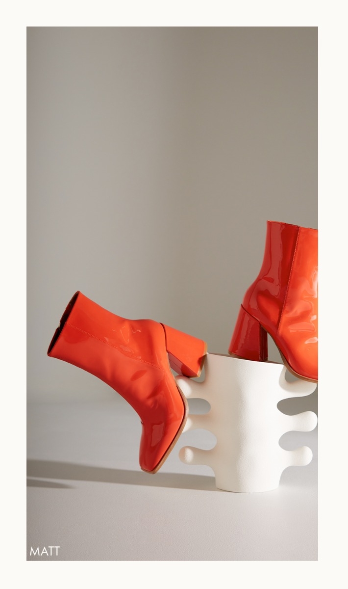 Shop Matt Ankle Boot in Campari Orange Patent